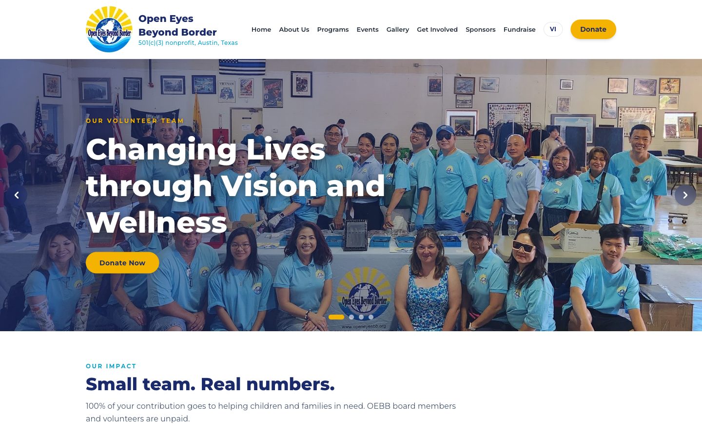 The new openeyesbb.org homepage
